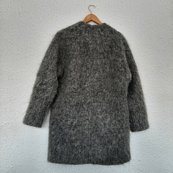 ZARA Grey Oversized Coat | Small | Wool/ Alpaca/ Mohair blend - Picture 2 of 12